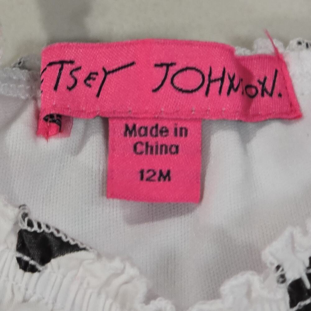 Betsey Johnson Baby Girls Floral Heart Ruffle 2PC Shorts Set White Pink 12M - Picture 5 of 7
